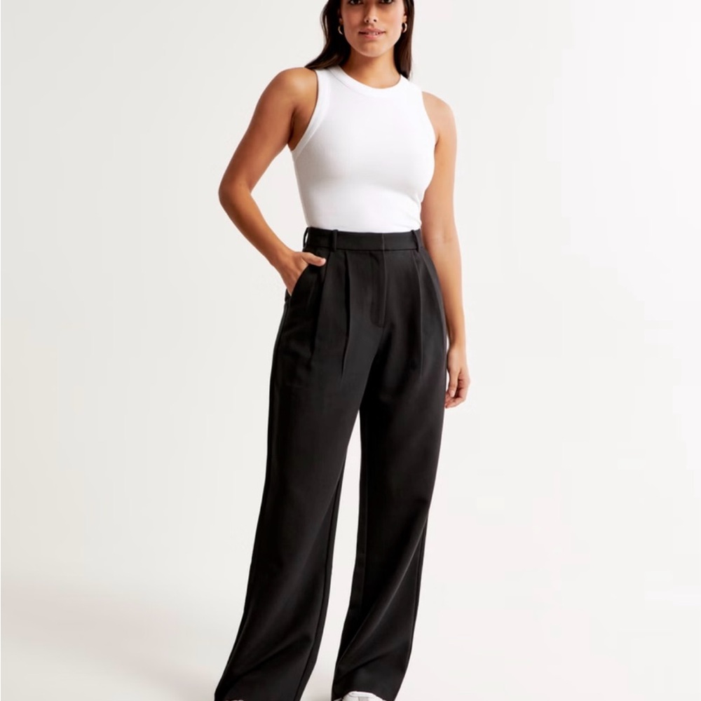 Abercrombie Curve Love Sloane Tailored Wide-Leg Pants